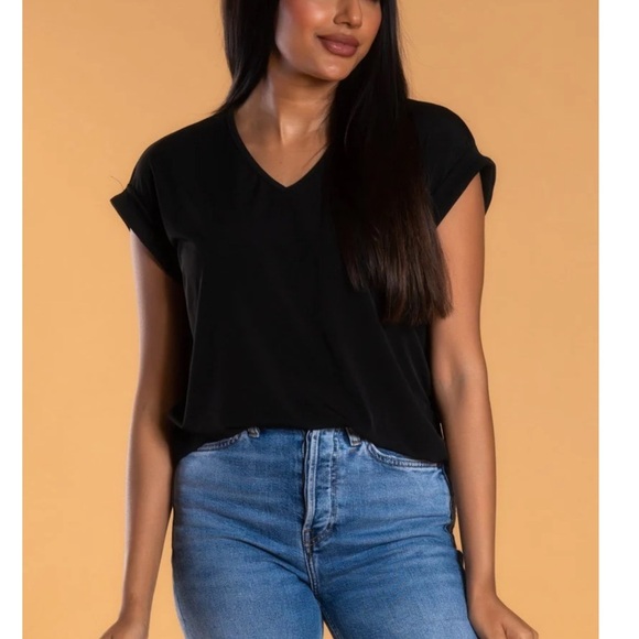 Brigitte Briana Black Blouse Tee - Picture 1 of 2